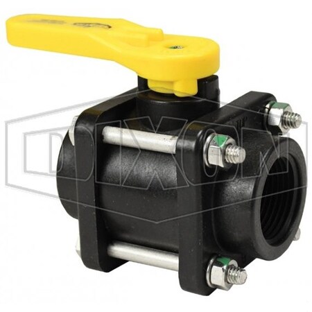 Dixon 4-Bolt Ball Valve, FNPT End Style, PTFE Ball Seat/EPDM O-Ring Body Seal/FKM O-Ring Stem Seal Softgoo PVFP50